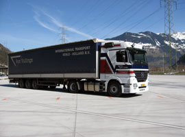 Internationaal transport vrachtwagen in Italië