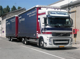 Internationaal transport vrachtwagen in Italië
